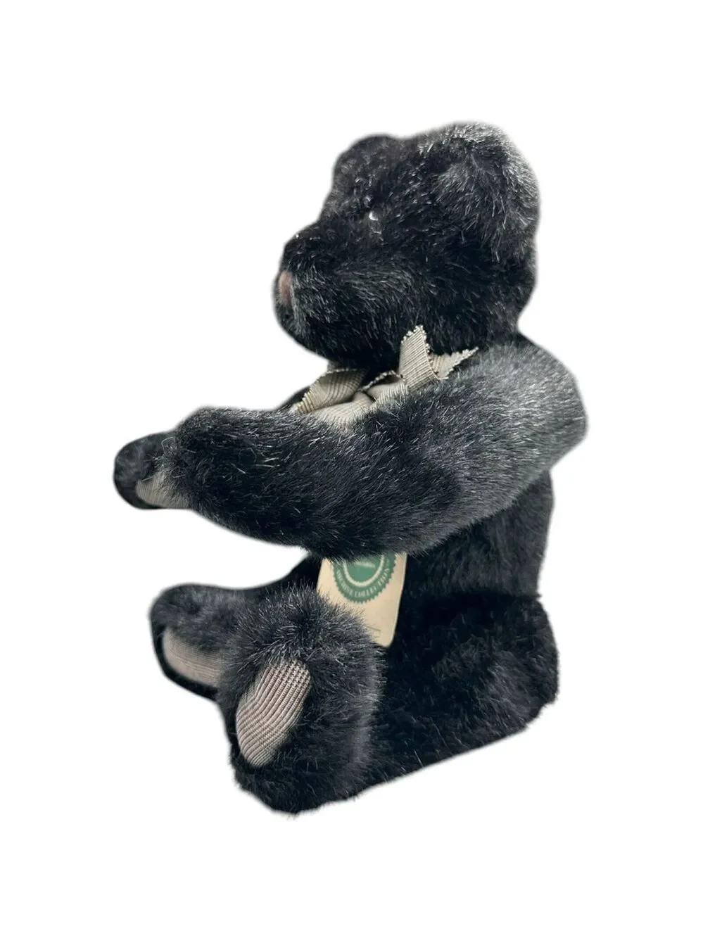 Boyds Bears The Archive Collection Black Teddy Bear #1364 Plaid Bow & Paws VTG